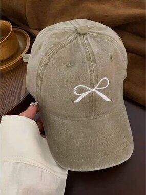 Bow Embroidered Baseball Cap